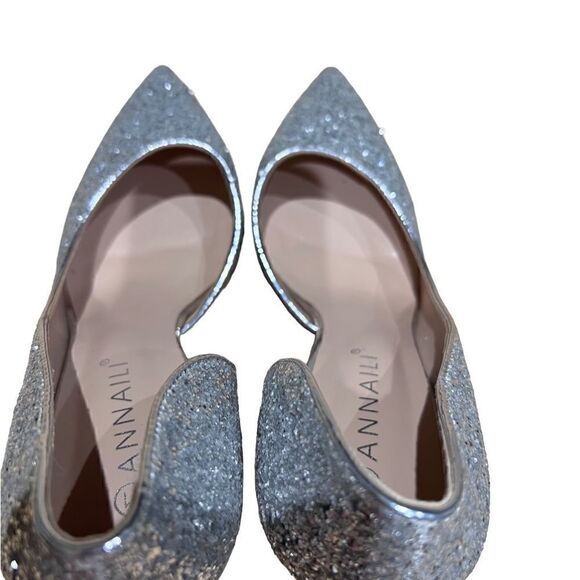 Annaili glitter stiletto heels, silver, size 41, US size 10 - Picture 5 of 13